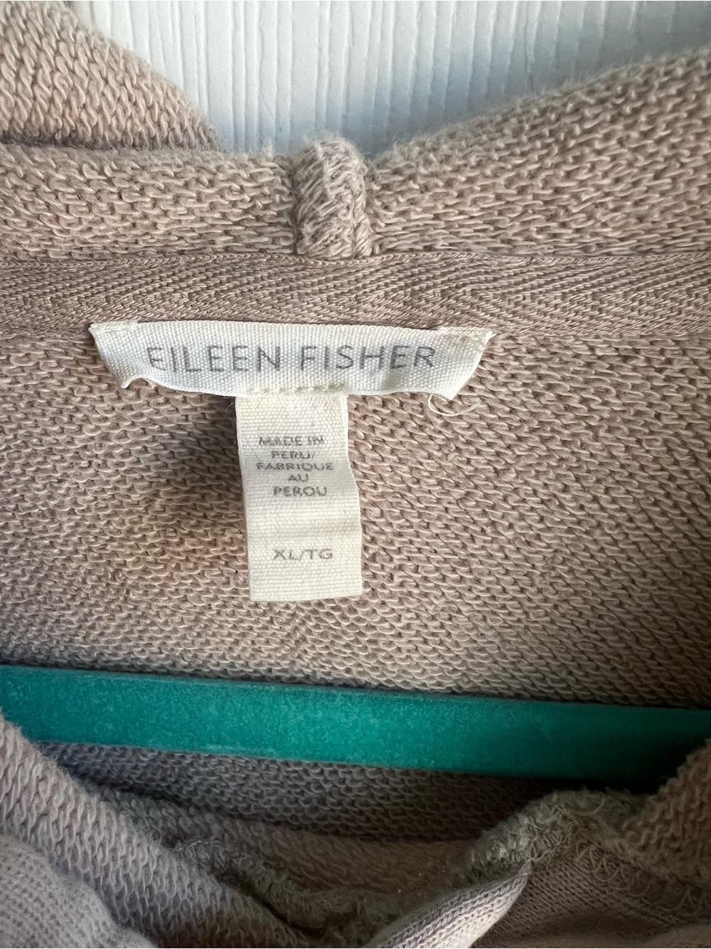Eileen Fisher Taupe Crewneck Hoodie Sweater - Picture 4 of 7